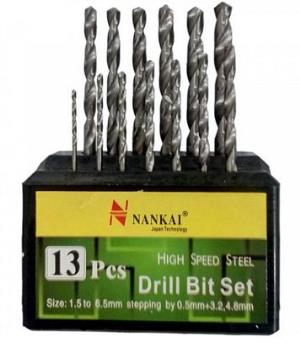 Nankai Mata Bor HSS 13 Pcs 1mm - 6.5 mm