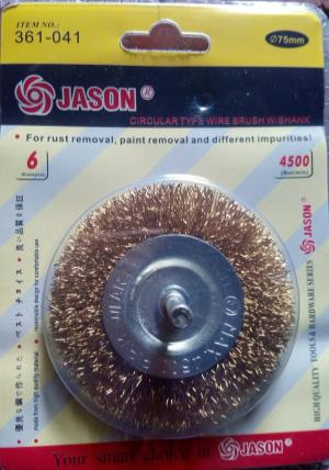 Jason Sikat Baja Bulat Tangkai 75mm