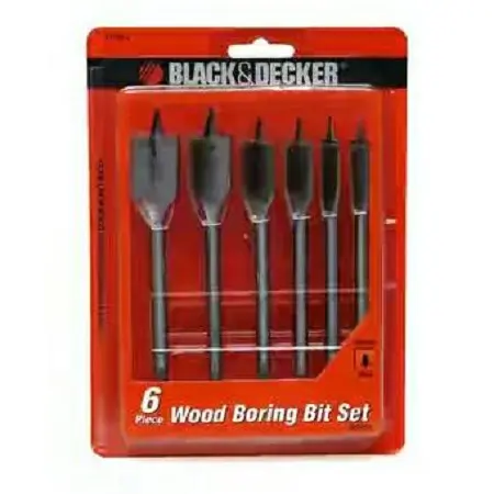 Black-Decker Mata Bor Kayu Pipih Sst HSS 6 Pcs