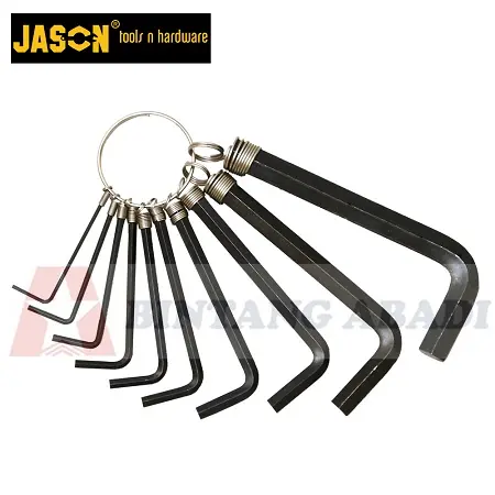 Jason Kunci L Set Hitam 10 Pcs (1,5 - 10 mm)